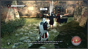When you will be there, kill all shooters [1] and go to the backyard of the building - Sequence 7 - The Key to the Castello - p. 2 - Walkthrough - Assassins Creed: Brotherhood - Game Guide and Walkthrough