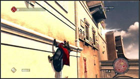 When the area will be clear, go away through the open window [1] - Sequence 8 - The Borgia - p. 1 - Walkthrough - Assassins Creed: Brotherhood - Game Guide and Walkthrough