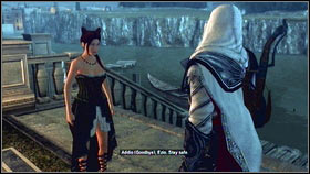 Repeat the same operation on the third target [1] and speak with the woman to end the quest [2] - Courtesans Quests - p. 2 - Side Quests - Assassins Creed: Brotherhood - Game Guide and Walkthrough