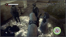 Beware of two other guys, look down on the square [1] - Thieves Quests - p. 2 - Side Quests - Assassins Creed: Brotherhood - Game Guide and Walkthrough