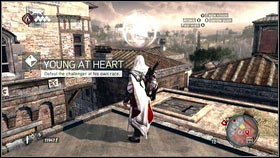 You will have to start running after the conversation [1] - Thieves Quests - p. 2 - Side Quests - Assassins Creed: Brotherhood - Game Guide and Walkthrough