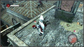 Your first target is a man that is patrolling the building [1] - Thieves Quests - p. 2 - Side Quests - Assassins Creed: Brotherhood - Game Guide and Walkthrough