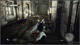 Entrance to the first lair can be fund in the corridor [1] marked on the map - Romulus Lairs - p. 1 - Side Quests - Assassins Creed: Brotherhood - Game Guide and Walkthrough