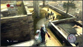 Go to the marked area and use your Eagle Vision to find the target [1] - Leonardos Machines - p. 1 - Side Quests - Assassins Creed: Brotherhood - Game Guide and Walkthrough