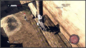 When he will be alone, change the weapon for your hands [1], jump down and beat the man [2] - Leonardos Machines - p. 2 - Side Quests - Assassins Creed: Brotherhood - Game Guide and Walkthrough