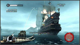 Try to shoot the nearby boat [1] - Leonardos Machines - p. 3 - Side Quests - Assassins Creed: Brotherhood - Game Guide and Walkthrough