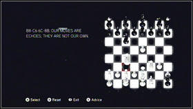 When you will see the chess board [1], move the left horse by two squares straight ahead and one to the right [2] - Detailed Description - p. 2 - Puzzles - Assassins Creed: Brotherhood - Game Guide and Walkthrough