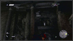 When you will cross above the fire [1], go to the next chamber, climb on the stone blocks and enter the eastern wall - Detailed Description - p. 4 - Borgias Flags - Assassins Creed: Brotherhood - Game Guide and Walkthrough