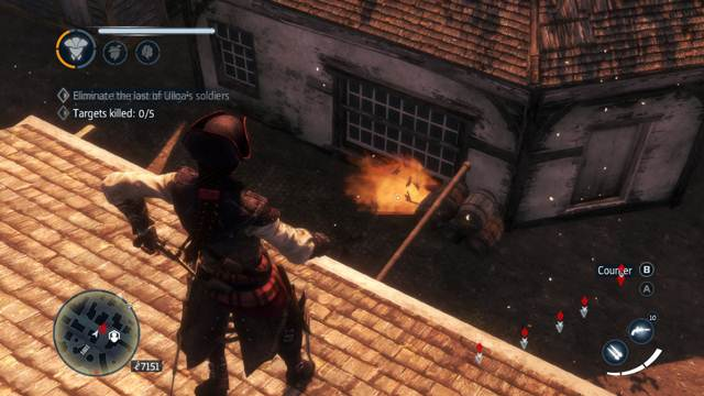 A gunpowder barrel can kill many enemies simultaneously - Tricks - Combat system - Assassins Creed: Liberation HD - Game Guide and Walkthrough