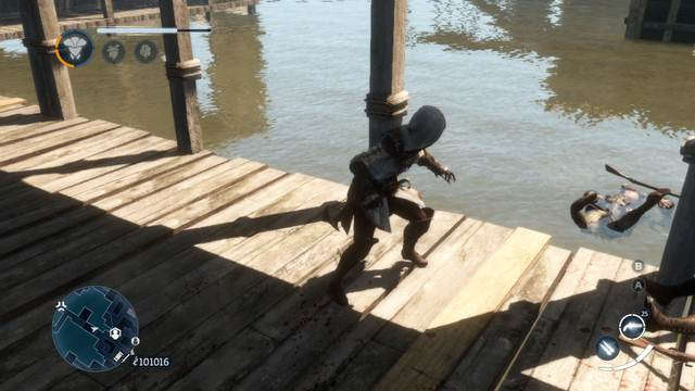 Kick the enemy into water during attack - Tricks - Combat system - Assassins Creed: Liberation HD - Game Guide and Walkthrough