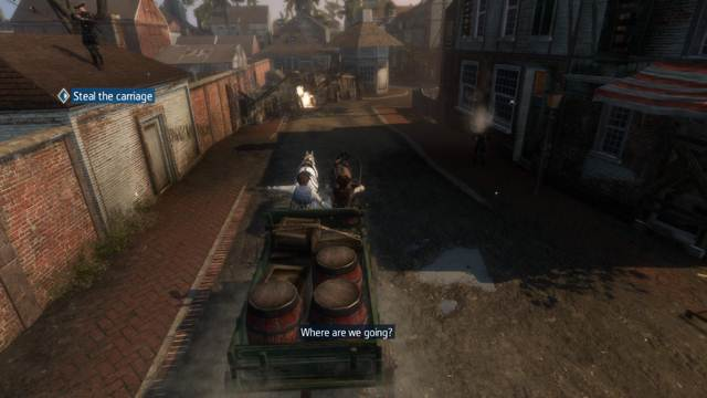 Control the cart to avoid obstacles - Sequence 3 (part 2) - The storyline - Assassins Creed: Liberation HD - Game Guide and Walkthrough