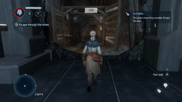 Exit the cave within 2 minutes - Sequence 4 (part 2) - The storyline - Assassins Creed: Liberation HD - Game Guide and Walkthrough
