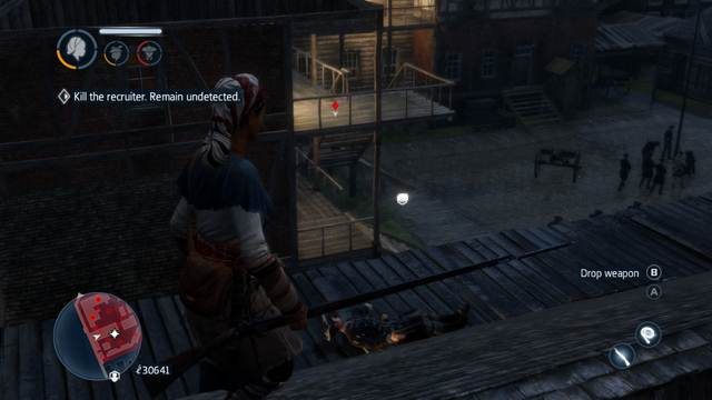 Locate the barrel at the stairs - Sequence 5 - The storyline - Assassins Creed: Liberation HD - Game Guide and Walkthrough