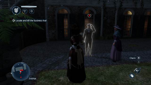 While dressed as the Lady, charm another man - Business Rivals - Side missions - Assassins Creed: Liberation HD - Game Guide and Walkthrough