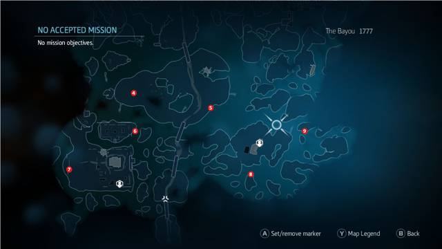 Locations of the Diary Pages in Bayou (the Southern part of the map) - Main collectibles - Collectibles - Assassins Creed: Liberation HD - Game Guide and Walkthrough