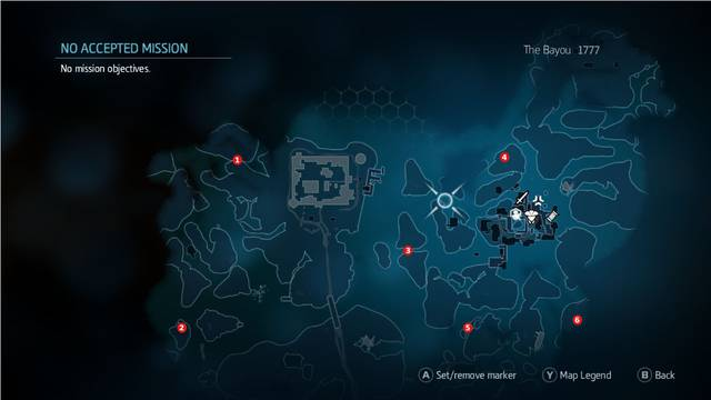Locations of the alligator eggs in the Northern part of Bayou - Main collectibles - Collectibles - Assassins Creed: Liberation HD - Game Guide and Walkthrough