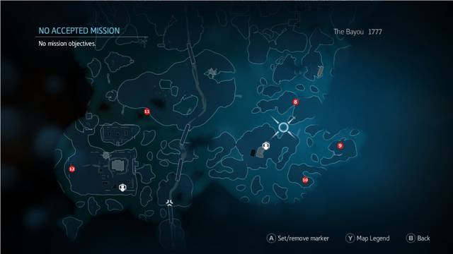 Locations of the alligator eggs in the Southern part of Bayou - Main collectibles - Collectibles - Assassins Creed: Liberation HD - Game Guide and Walkthrough