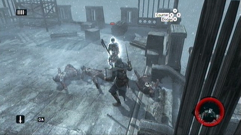 To quickly get rid of other soldiers point the left analog stick towards the nearest enemy during the counterattack and press X twice - Memory 2 - p. 1 - Sequence 1 - A Sort of Homecoming - Assassins Creed: Revelations - Game Guide and Walkthrough