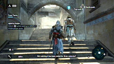 The man will start walking straight ahead and you must follow him - Memory 1 - Sequence 2 - The Crossroads of The World - Assassins Creed: Revelations - Game Guide and Walkthrough