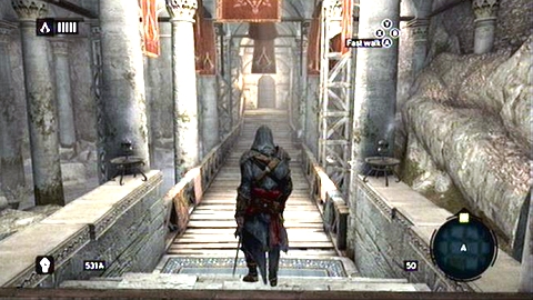 After the cinematic is over, leave the building through the door at the end of the corridor - Memory 2 - Sequence 2 - The Crossroads of The World - Assassins Creed: Revelations - Game Guide and Walkthrough