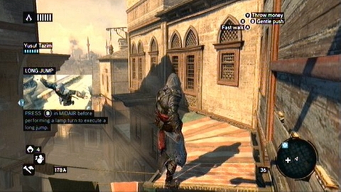 Another feature of the new blade you'll learn near the lantern hanging from the rooftop - Memory 3 - Sequence 2 - The Crossroads of The World - Assassins Creed: Revelations - Game Guide and Walkthrough