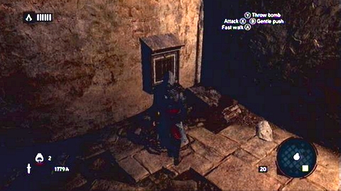 On the other side you'll see another chests and a bomb crafting cabinet - Memory 6 - p. 1 - Sequence 3 - Lost and Found - Assassins Creed: Revelations - Game Guide and Walkthrough