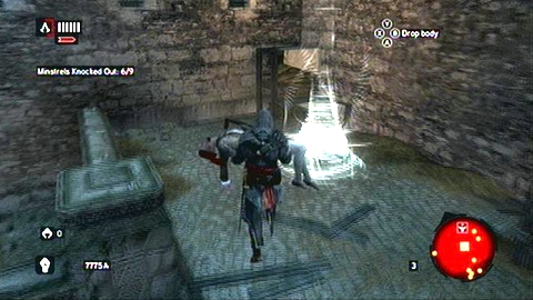 When you beat three musicians, take their bodies to the indicated place - Memory 1 - p. 1 - Sequence 4 - The Uncivil War - Assassins Creed: Revelations - Game Guide and Walkthrough