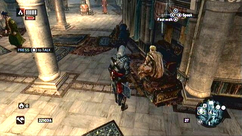 After the conversation with a carpet merchant, go to the area marked on the map - Memory 1 - Sequence 5 - Heir to The Empire - Assassins Creed: Revelations - Game Guide and Walkthrough