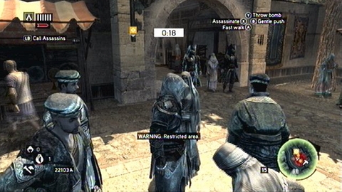 Continue following Tarik, until you get to the point, where two guards will block your way - Memory 1 - Sequence 5 - Heir to The Empire - Assassins Creed: Revelations - Game Guide and Walkthrough
