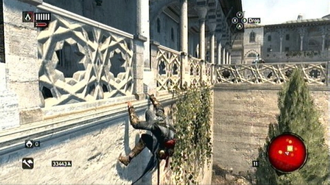 You'll be able then to go safely on the other side of the balustrade - Memory 3 - Sequence 6 - Fortune's Disfavor - Assassins Creed: Revelations - Game Guide and Walkthrough