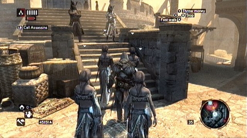 Use them to distract four guards - Memory 8 - Sequence 6 - Fortune's Disfavor - Assassins Creed: Revelations - Game Guide and Walkthrough