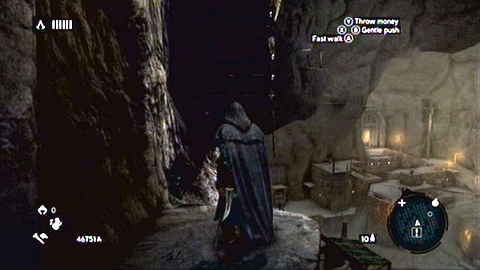 When you get to the indicated place, go up the floor - Memory 1 - Sequence 7 - Underworld - Assassins Creed: Revelations - Game Guide and Walkthrough