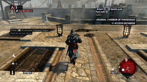 Walk quickly through the gate and then run towards the target marked on the map - Memory 1 - Sequence 8 - The End of An Era - Assassins Creed: Revelations - Game Guide and Walkthrough
