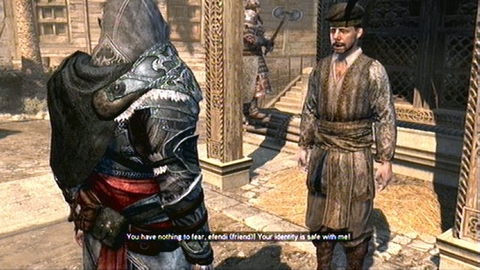 In order to test new assassin's skill, you have to beat him in a short race - Missions 1-3 - Recruit Assassins Missions - Assassins Creed: Revelations - Game Guide and Walkthrough