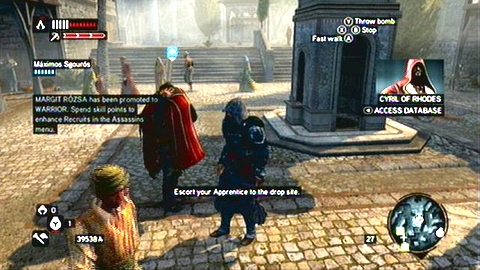 Go with him to the pier in order to get rid of the corpse - Missions 1&2 - Master Assassin Missions - Assassins Creed: Revelations - Game Guide and Walkthrough