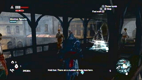 After conversation, run after the recruit to the place indicated on the map - Missions 1&2 - Master Assassin Missions - Assassins Creed: Revelations - Game Guide and Walkthrough