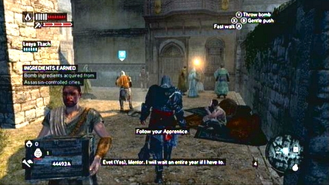 After conversation with your apprentice, follow him until you see a woman, whom you have to kill - Mission 12 - Master Assassin Missions - Assassins Creed: Revelations - Game Guide and Walkthrough