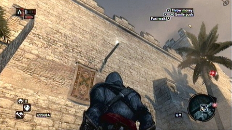 In order to get this fragment, climb on the building next to the walls and then jump from there to the wooden beam - Constantine District (11-21) - Animus data fragments - Assassins Creed: Revelations - Game Guide and Walkthrough