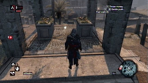 It is located in the cemetery between the two stone pots - Constantine District (11-21) - Animus data fragments - Assassins Creed: Revelations - Game Guide and Walkthrough