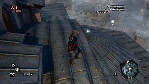You will find it over one of the domes of the temple - Bayezid District/Arsenal (30-34) - Animus data fragments - Assassins Creed: Revelations - Game Guide and Walkthrough
