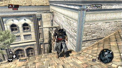 It hovers over the wooden beam sticking out from the wall of the building - Imperial District (01-12) - Animus data fragments - Assassins Creed: Revelations - Game Guide and Walkthrough