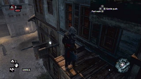 This fragment is hidden on a wooden beam sticking out from of one of the buildings - Imperial District (13-22) - Animus data fragments - Assassins Creed: Revelations - Game Guide and Walkthrough