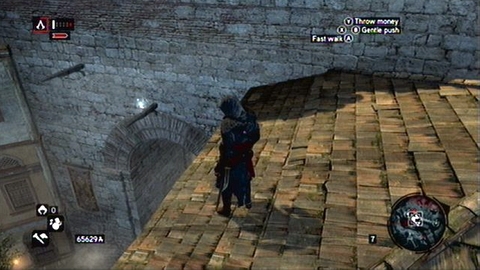 It is located over passage in the wall - Imperial District (13-22) - Animus data fragments - Assassins Creed: Revelations - Game Guide and Walkthrough