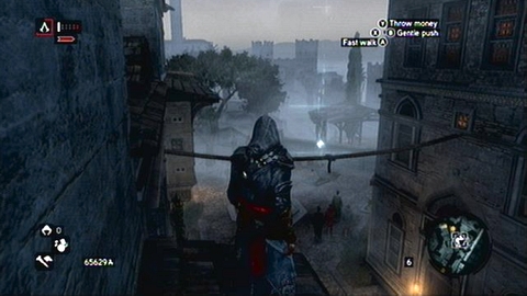 Fragment it is hidden on a rope hanging over the street - Imperial District (13-22) - Animus data fragments - Assassins Creed: Revelations - Game Guide and Walkthrough