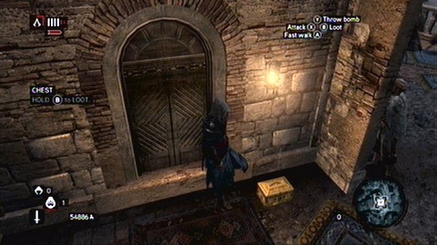 The chest is left near the entrance to housing - Constantine District (01-13) - Treasure chests - Assassins Creed: Revelations - Game Guide and Walkthrough