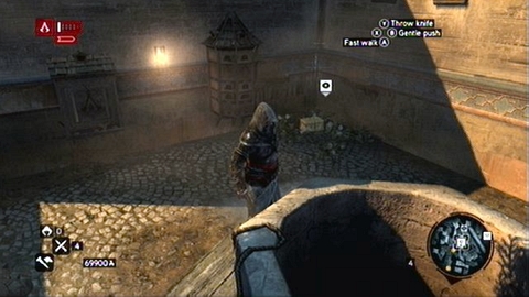 It lies in a corner of the yard, near the pigeon loft and the well - Bayezid District/Arsenal (11-20) - Treasure chests - Assassins Creed: Revelations - Game Guide and Walkthrough