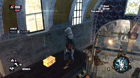 This treasure is located on the shelf under the window inside the bazaar - Imperial District (01-10) - Treasure chests - Assassins Creed: Revelations - Game Guide and Walkthrough