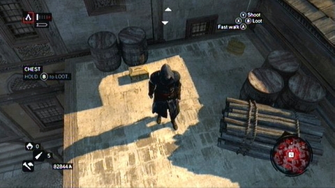 The chest is hidden next to barrels on the roof - Imperial District (11-20) - Treasure chests - Assassins Creed: Revelations - Game Guide and Walkthrough