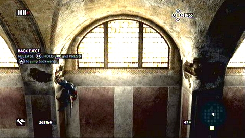 Jump to the right and then jump to the other side of the corridor (RT+A - do not use the analog stick during the jump - Hagia Sophia's Secret - p. 1 - Ishak Pashas memoir pages - Assassins Creed: Revelations - Game Guide and Walkthrough