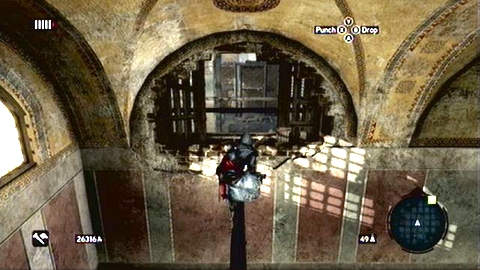 From the chandelier you can get to the wooden beam, which will lead you to another chamber - Hagia Sophia's Secret - p. 1 - Ishak Pashas memoir pages - Assassins Creed: Revelations - Game Guide and Walkthrough